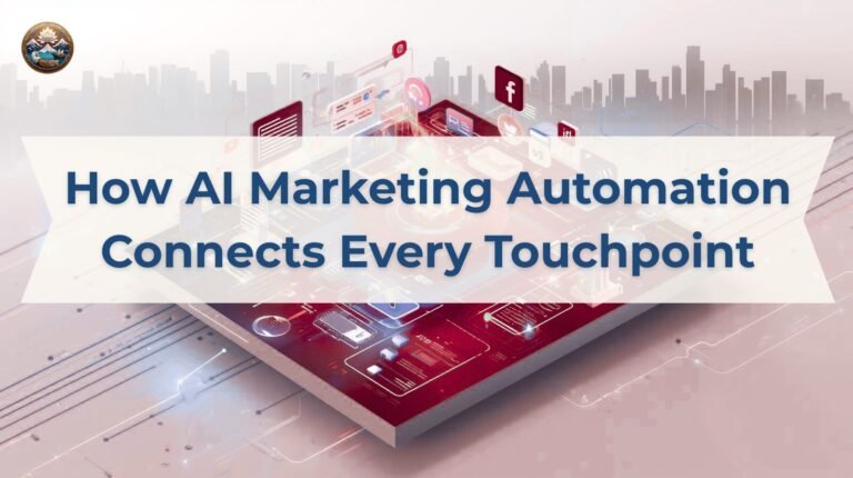 AI marketing automation and 360 degree marketing strategy integration with CRM, email, and social media workflows.