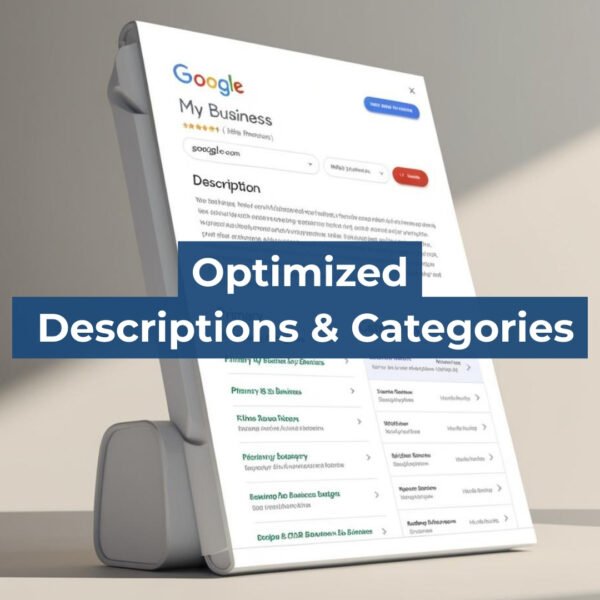 Optimized GMB description and categories.