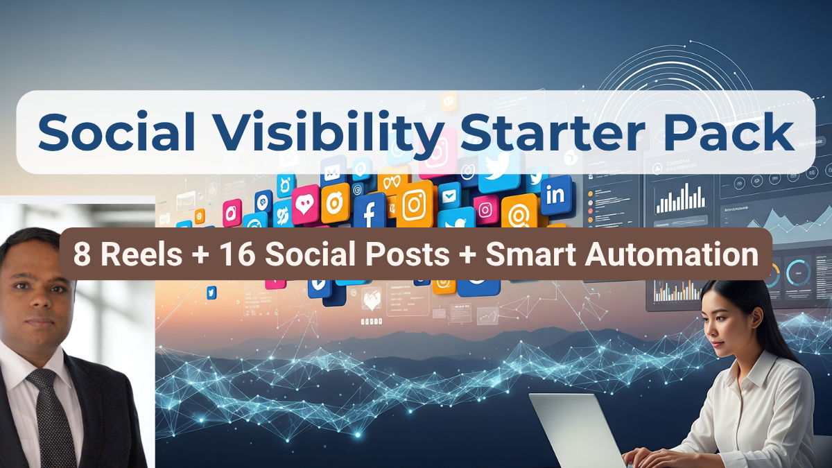 Bluez Innovations Social Visibility Starter Plan – 8 Reels, 16 Posts, and AI Automation Service