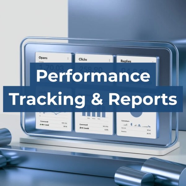 Example of performance reporting for email and outreach campaigns.