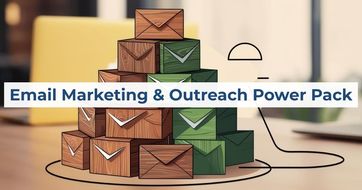 Bluez Innovations Email Marketing & Outreach Power Pack banner graphic.