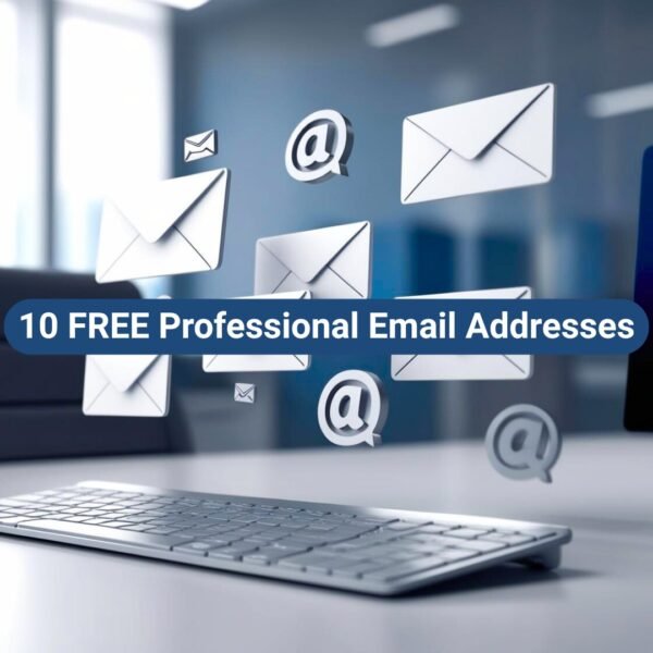 Includes setup assistance for 10 free professional business email accounts (yourname@yourdomain.com)